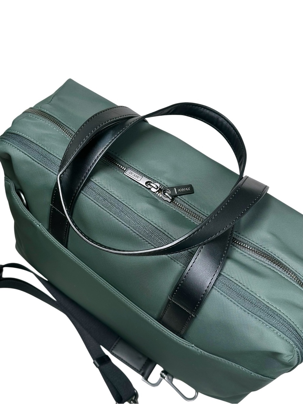 AWAY Everywhere Bag Forest Green Duffel Black Handles Travel Luggage Work Gym - Picture 5 of 14